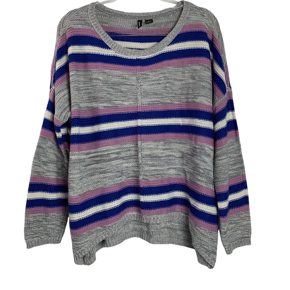 🔥 Free For All Dolman Sleeve Stripe Knit Sweater